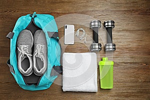 Sports bag and gym equipment