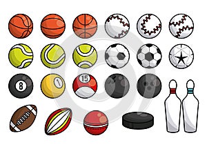 Sports balls equipment collection banner