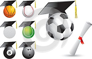 Sports balls graduates photo