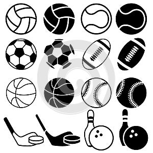 Sports Balls icons. photo