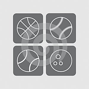 Sports balls icons in vector design