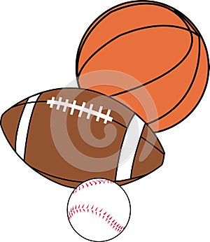 Sports balls with vector available