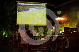 Sports bar with football game