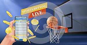 Sports betting live results app vector banner