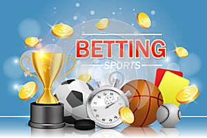 Sports betting vector poster banner design template