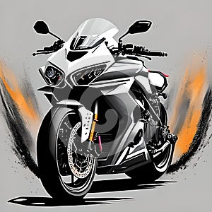 sports bike high detailed with colorful background