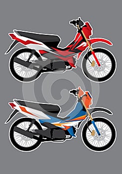 Sports bike motorcycle decal design template vector