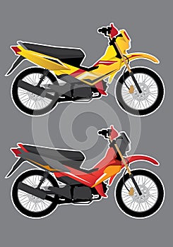 Sports bike motorcycle decal design template vector