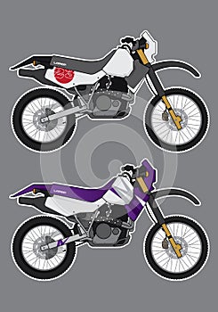 Sports bike motorcycle decal design template vector