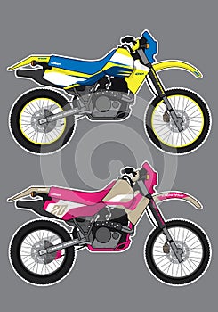 Sports bike motorcycle decal design template vector