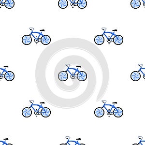 A sports bike for a quick ride down the road. Bicycle ecological economical transport.Transport single icon in cartoon