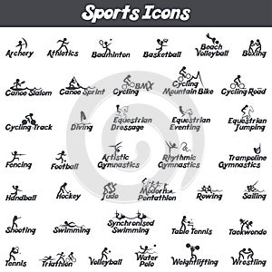 Sports black icons