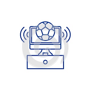 Sports broadcast line icon concept. Sports broadcast flat  vector symbol, sign, outline illustration.