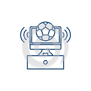 Sports broadcast line icon concept. Sports broadcast flat  vector symbol, sign, outline illustration.