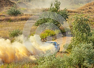 Sports Car on a Bend and a lot of Dust 05
