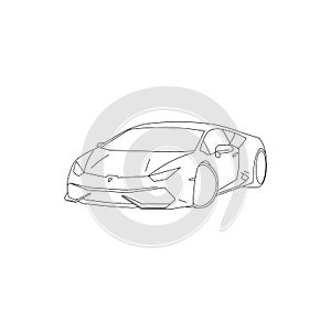 Sports car black sign icon. Vector illustration eps 10