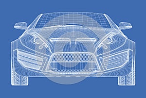 Sports car blueprint