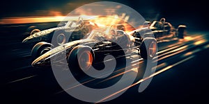 Sports car bolid in speed. Race competition motion concept. Generative AI