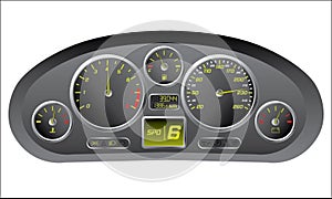 Sports car dashboard