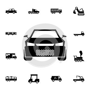 sports car front view icon. Detailed set of Transport icons. Premium quality graphic design sign. One of the collection icons for