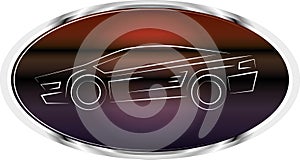 Sports car label logo