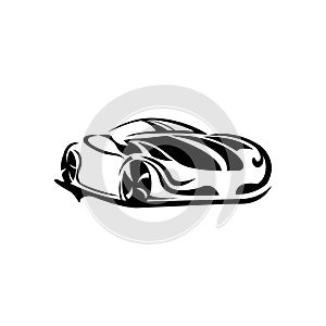 sports car logo clipart design illustration vector photo