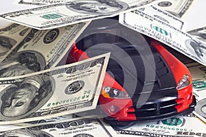 Sports car and money photo