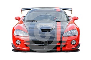 Sports Car Red American Isolated