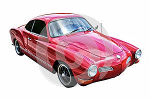 Sports Car Vintage White Background