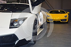 Sports cars at motor show