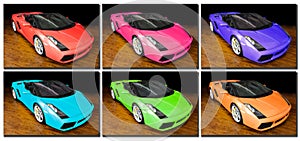 Sports cars pop art