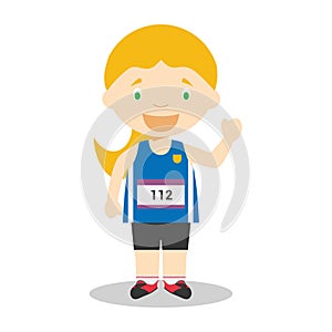 Sports cartoon vector illustrations: Athletics (female)