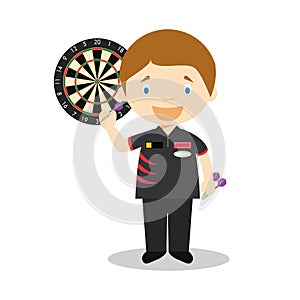 Sports cartoon vector illustrations: Darting