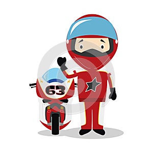 Sports cartoon vector illustrations: Motorcycling photo