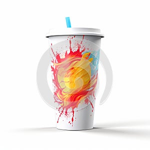 Sports Drink Cup Mock Up With Explosive Design