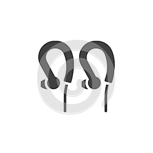 Sports earphones vector icon