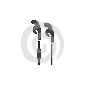 Sports earphones vector icon