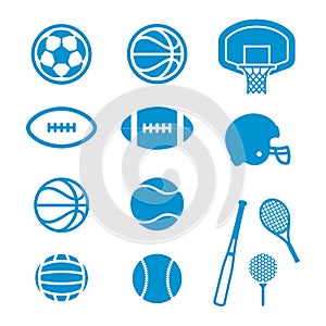 Sports Equipment and Balls icons photo