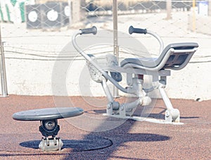 Sports equipment on the city sports ground