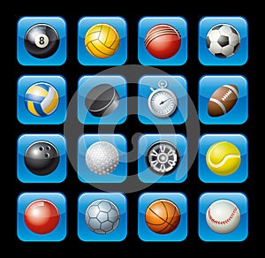 Sports equipment icons