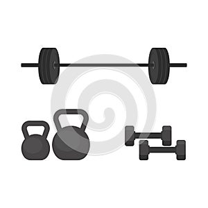 Sports equipment on isolated white background. Vector illustration