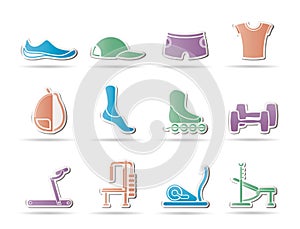 Sports equipment and objects icons