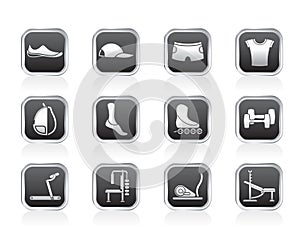 Sports equipment and objects icons