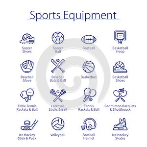 Sports equipment set. Soccer and football ball