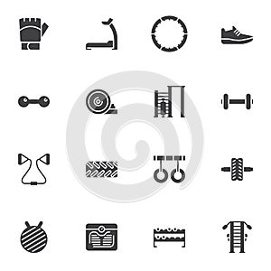 Sports equipment vector icons set