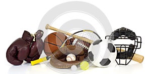 Sports Equipment on White