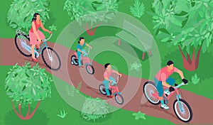 Sports Family Riding Bicycle