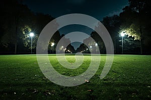 Sports fields at night - This could be a shot of a football field or other sports venue lit up by