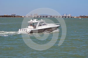 Sports Fishing Boat Powered by Four Outboard Engines photo