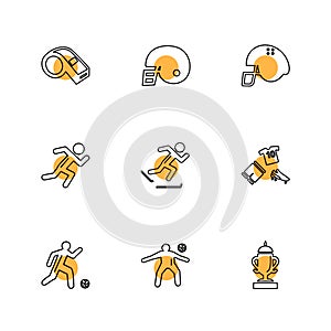 sports , games , atheletes , balls , fitness , eps icons set vector